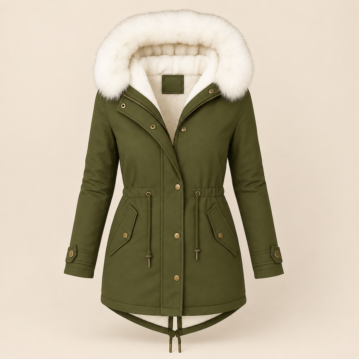 Eleanor hooded winter coat in Green