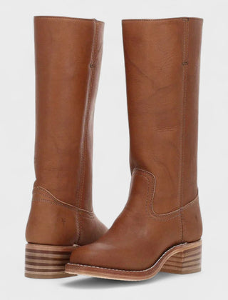 Hollis Leather Tall Boots in Brown