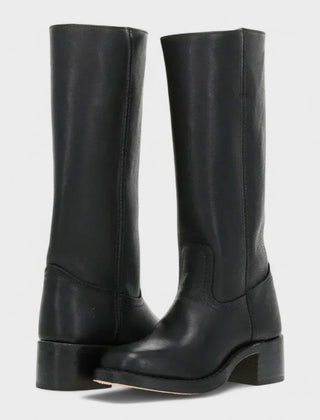 Hollis Leather Tall Boots in Black