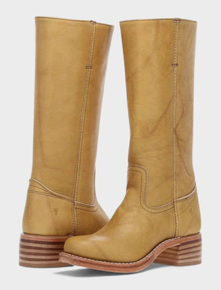Hollis Leather Tall Boots in Yellow