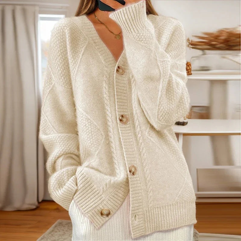 Charita | Cable-Knit Button Cardigan