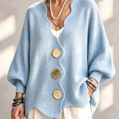 Dagny loose button knit cardigan in Light Blue