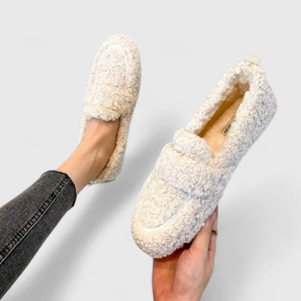 Iona cozy plush loafers in Ivory