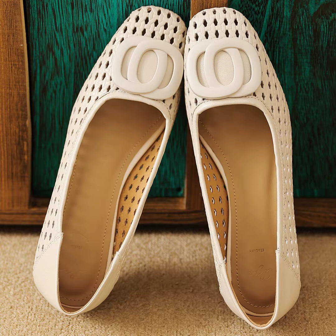 Rosemary woven buckle shoes top view