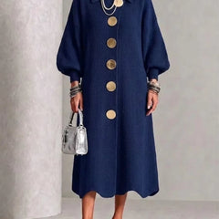 Vada relaxed button-down maxi dress styled