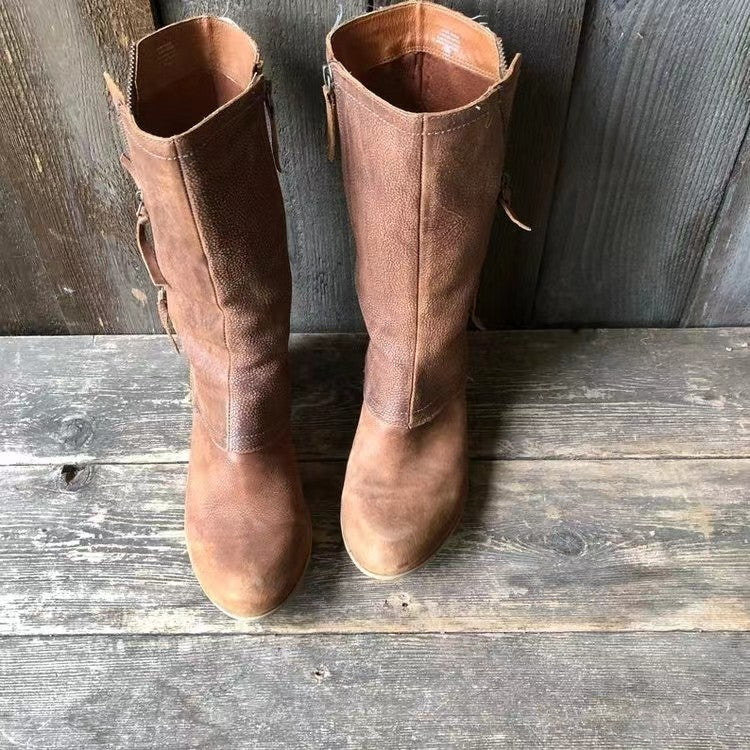 Flavia | Mid-Calf Side-Zip Boots