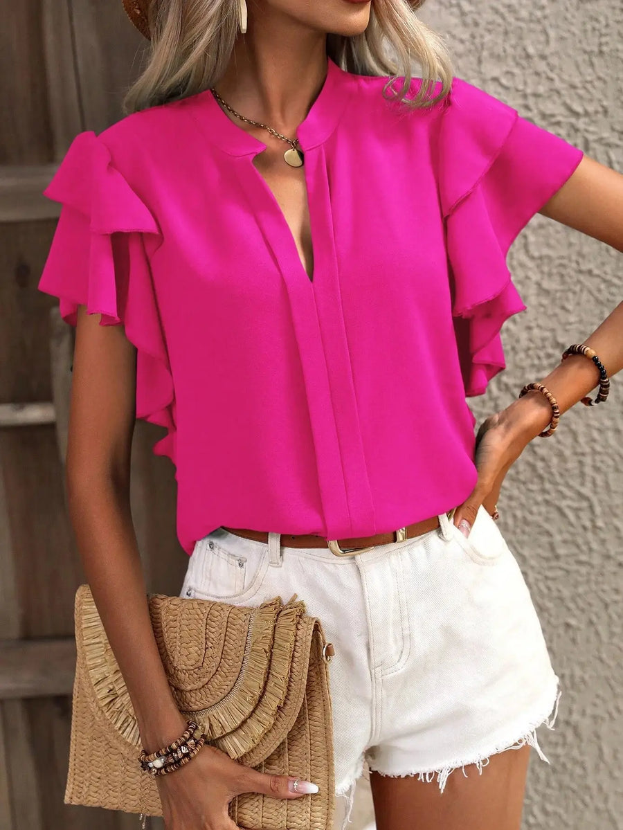Veronica | Double Ruffle Sleeve Blouse