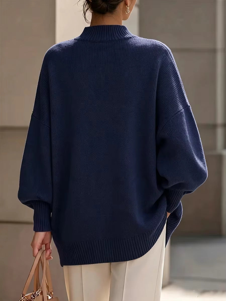 Ilse button detail knit sweater styled