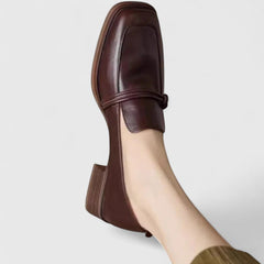 Odelle square-toe strap loafers