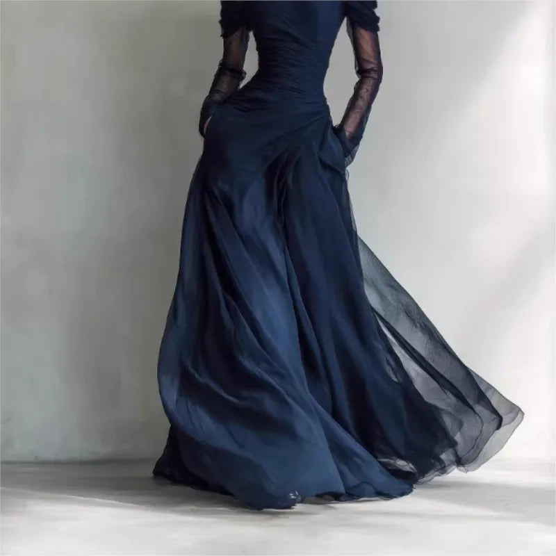 Elfrida | Off-Shoulder Pleated Long Dress