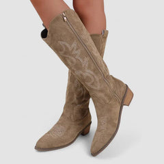 Verena Orthopedic Western Boots in Khaki