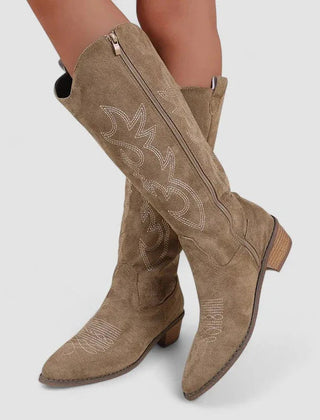 Verena Orthopedic Western Boots in Khaki