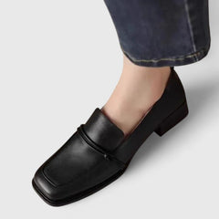 Odelle square-toe strap loafers