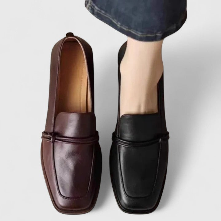 Odelle square-toe strap loafers