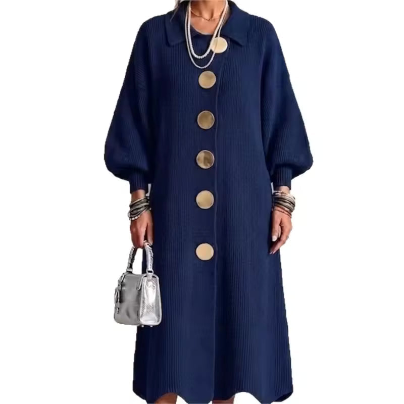Vada relaxed button-down maxi dress front