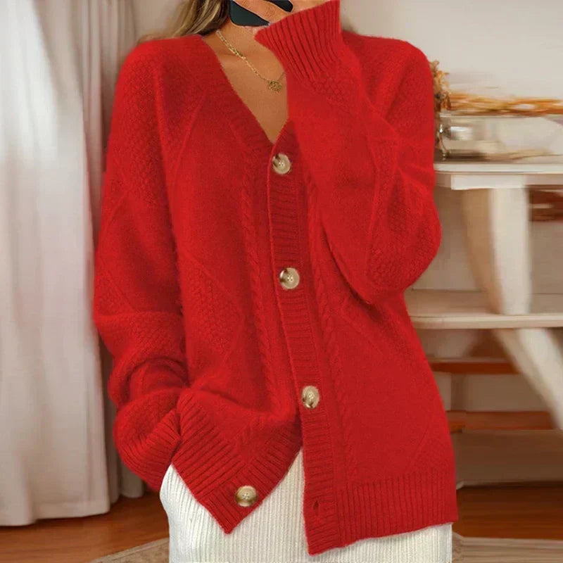 Charita | Cable-Knit Button Cardigan