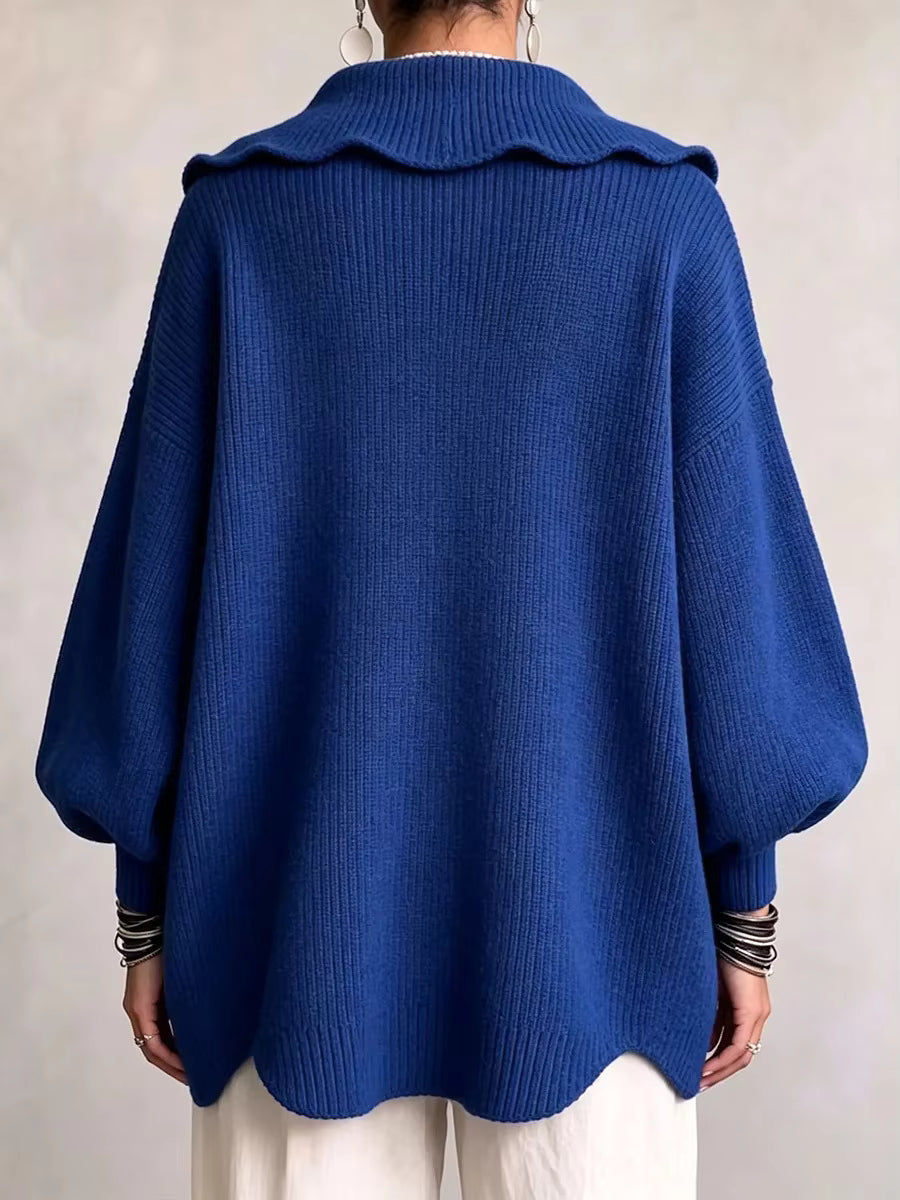 Ottilie ribbed knit button cardigan detail