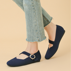 Mildred knit Mary Jane flats detail