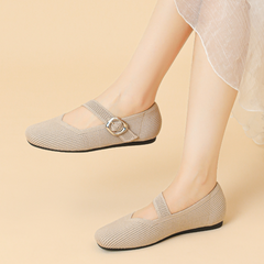 Mildred knit Mary Jane flats side view