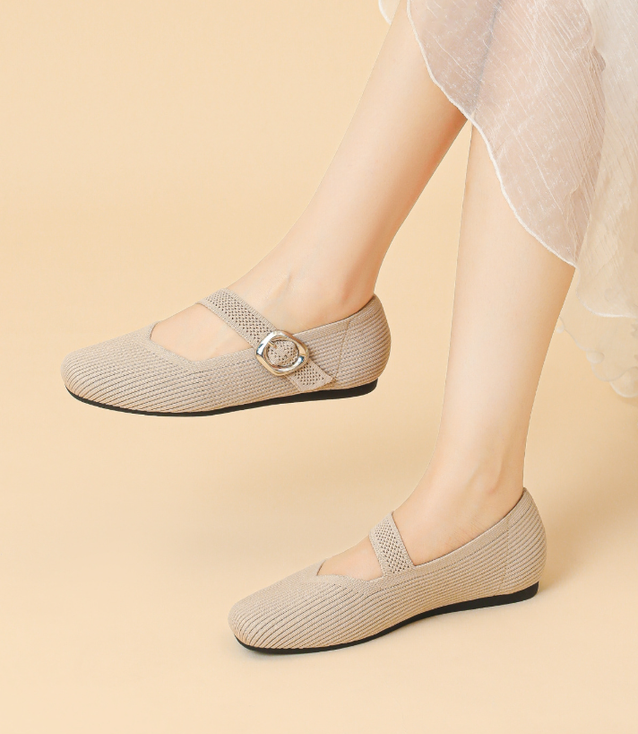 Mildred knit Mary Jane flats side view
