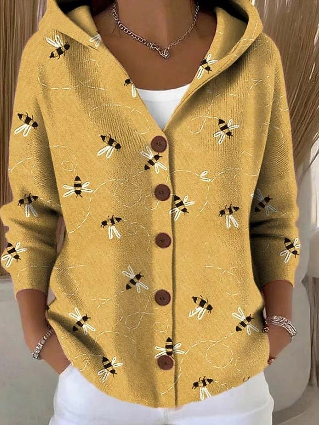 Clementine Elegant Button Hooded Sweater