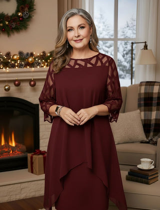 Glynis dress in Wine Red