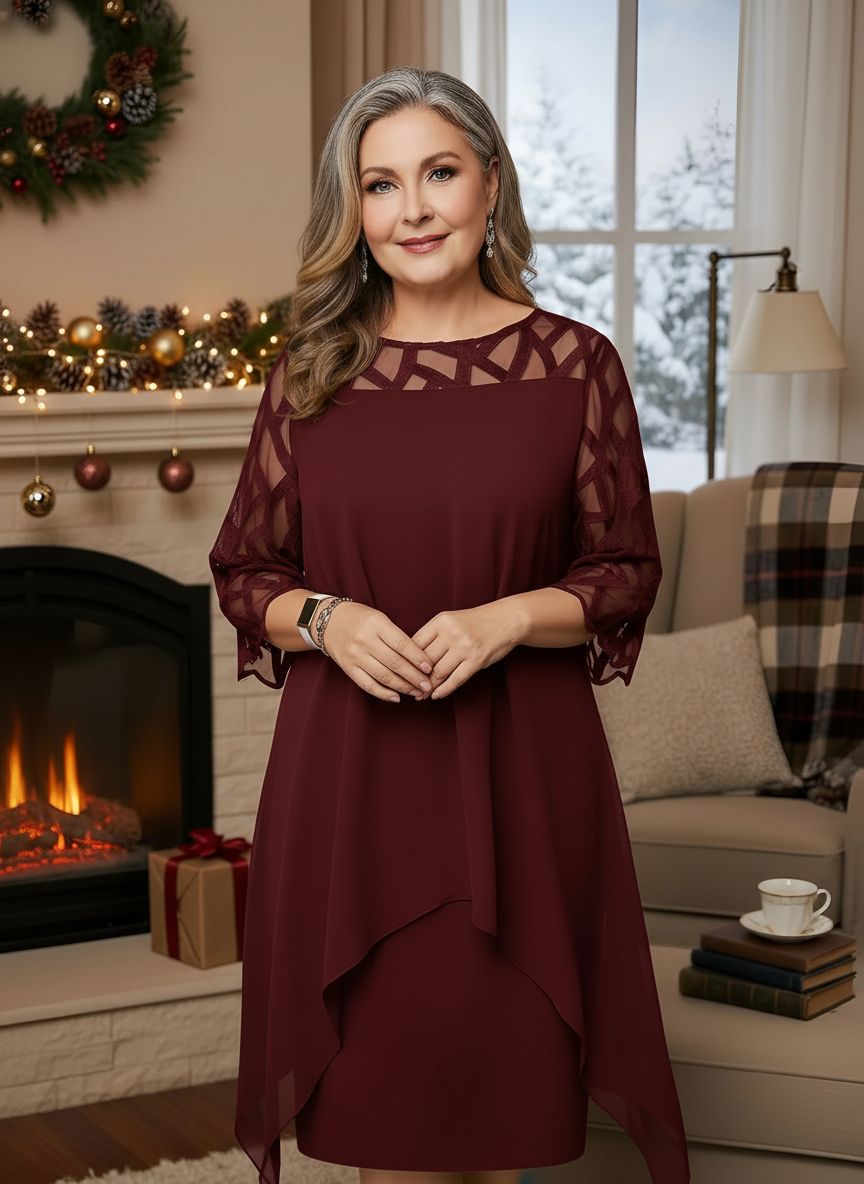 Glynis dress in Wine Red