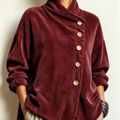 Gwyneth corduroy top in Burgundy