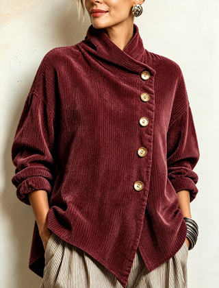 Gwyneth corduroy top in Burgundy