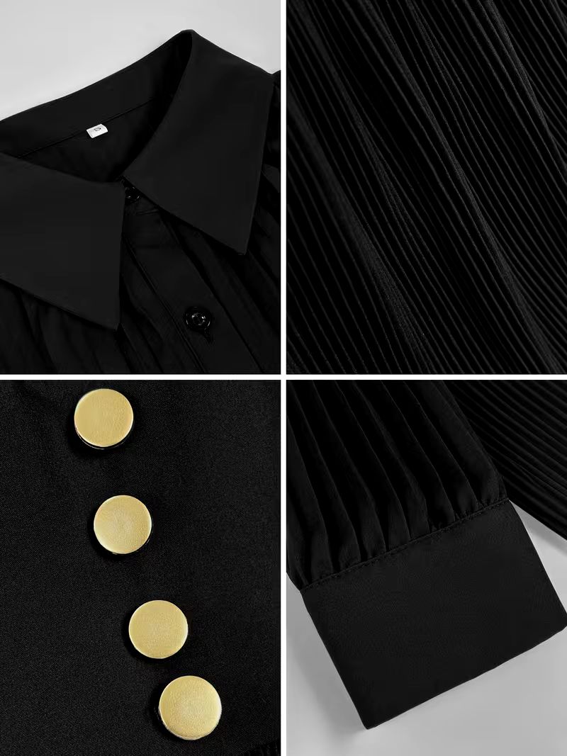 Drusilla | Pleated Lapel Maxi Dress