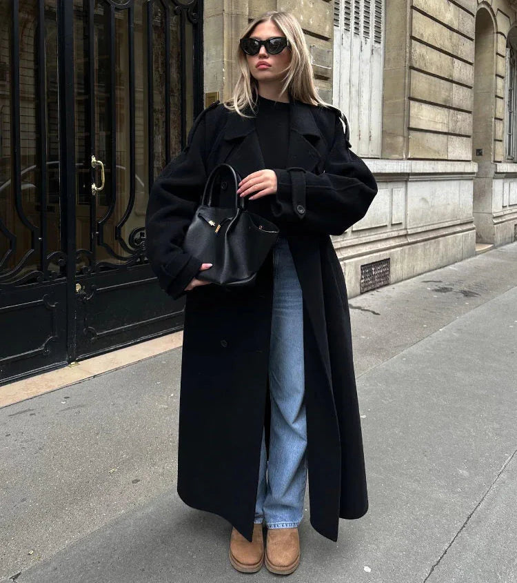 Thea | Double-Breasted Long Coat