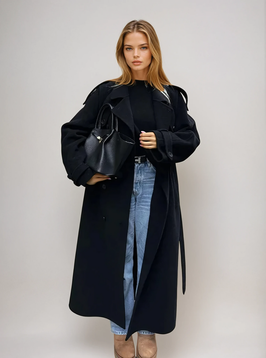 Thea | Double-Breasted Long Coat