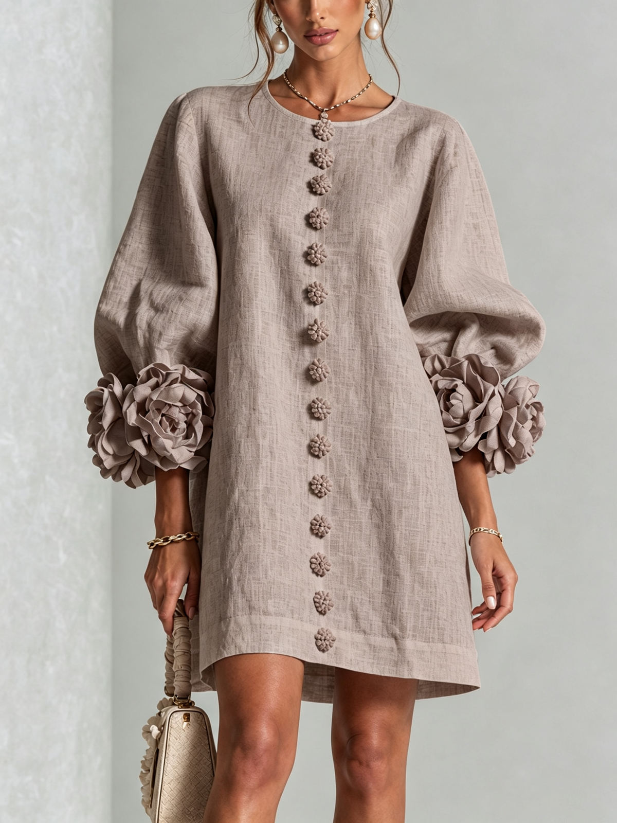 Penny dress in Mushroom Taupe