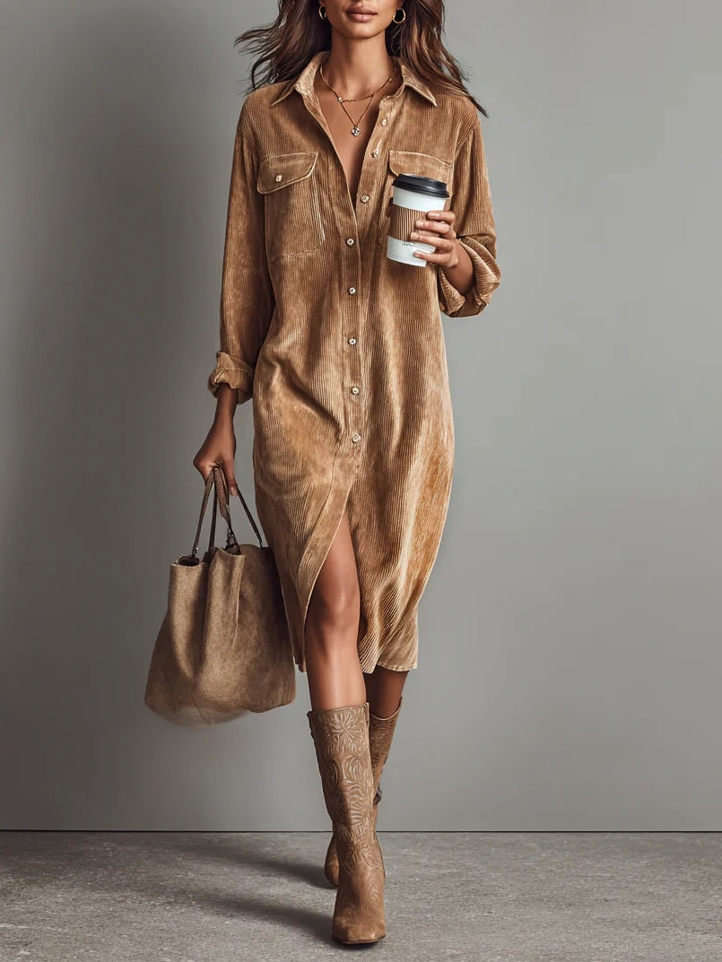 Chiara | Soft Corduroy Dress