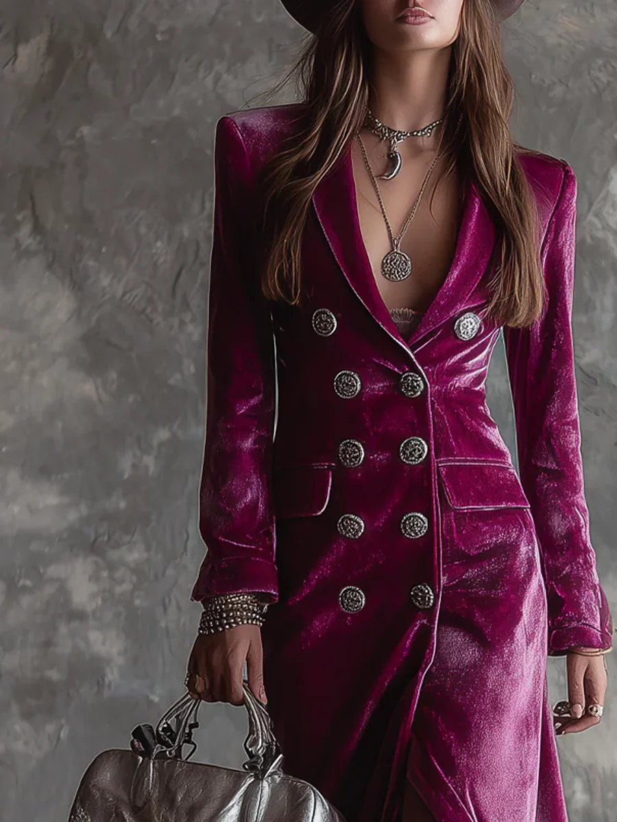 Elyse | Velvet Blazer Dress