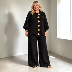 Tilda matching knit pants set in Black