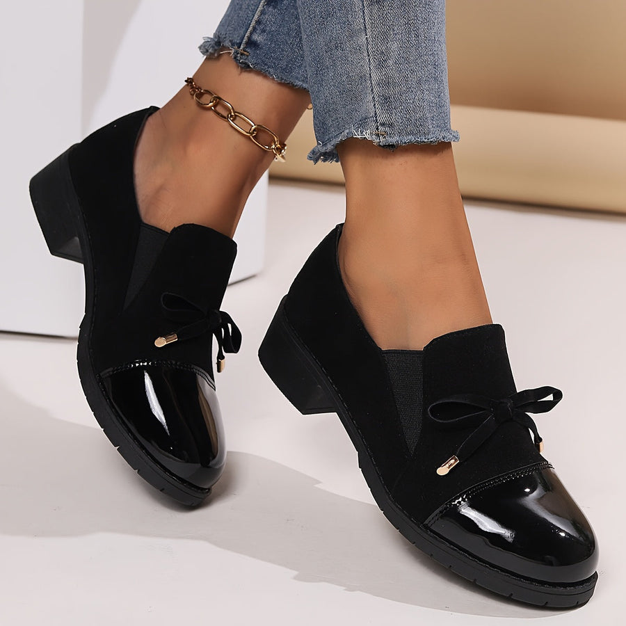 Tegan Bow Loafers in Black