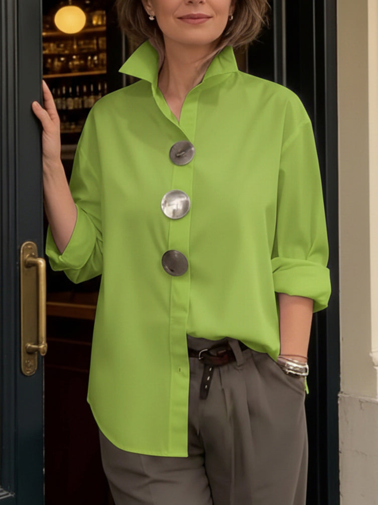 Bettina | Stand Collar Button Blouse