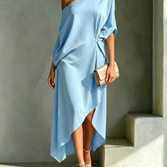 Mercedes | One-Shoulder Asymmetrical Midi Dress