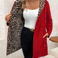 Lorna reversible hooded coat in Red 2