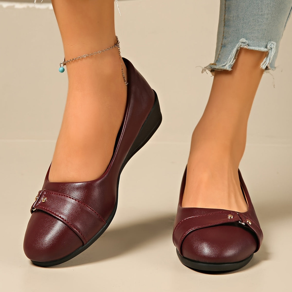 Hestia Buckle Detail Wedge Loafers