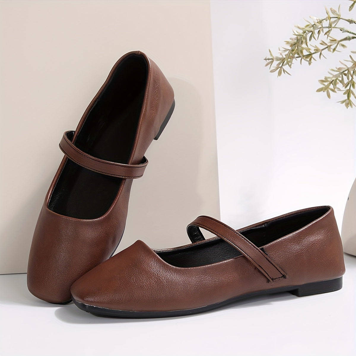 Mirabel Square-Toe Mary Jane Flats