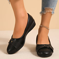 Hestia Buckle Detail Wedge Loafers