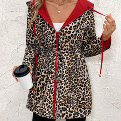 Lorna reversible hooded coat in Red 5