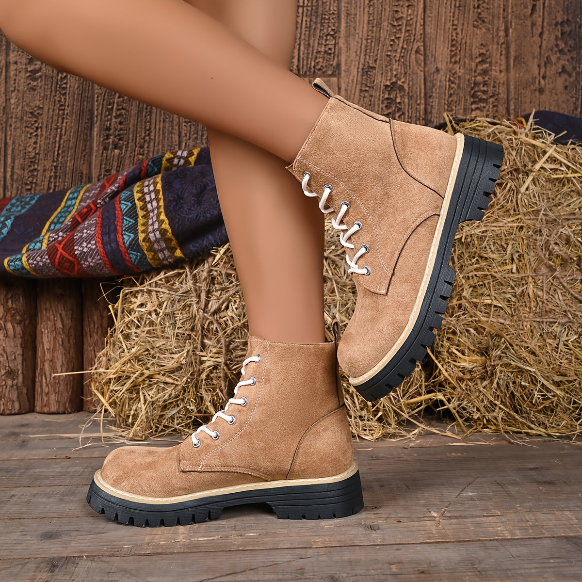 Cosette Lace-Up Platform Boots