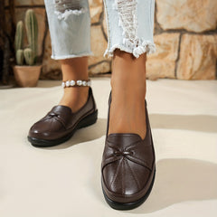 Jocasta Knot Detail Comfort Loafers in Coffee
