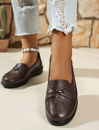 Jocasta Knot Detail Comfort Loafers in Coffee