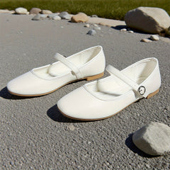 Katarina Classic Mary Jane Flats in White