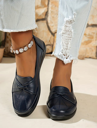 Jocasta Knot Detail Comfort Loafers in Navy