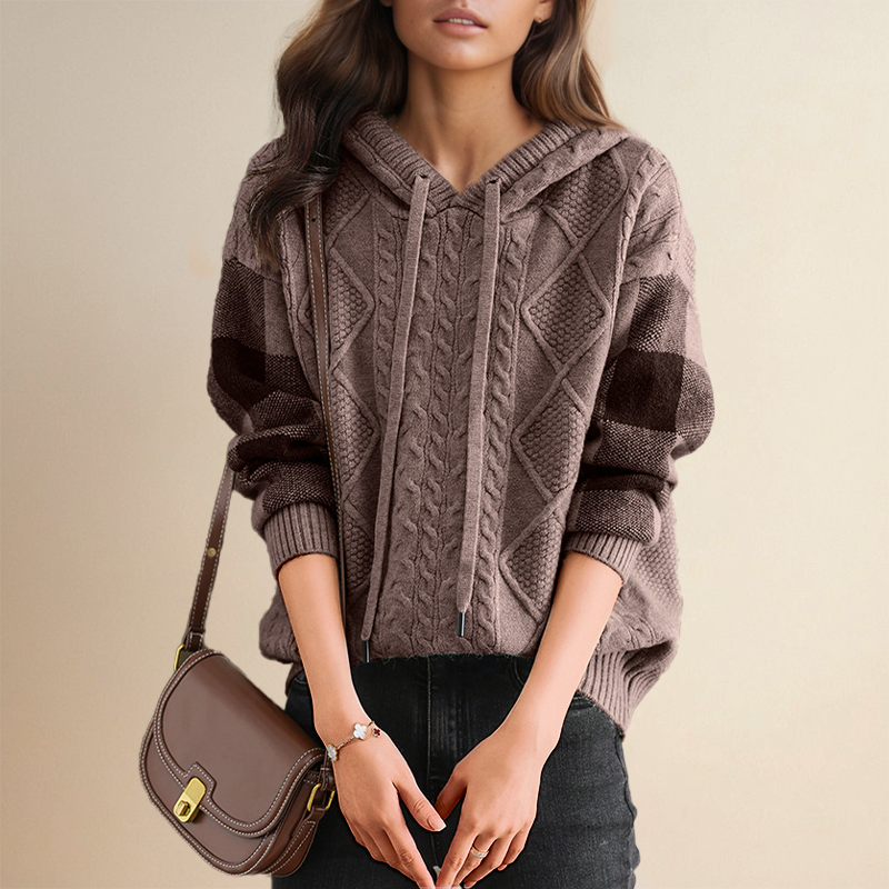 Corinna | Cable Knit Hoodie Sweater